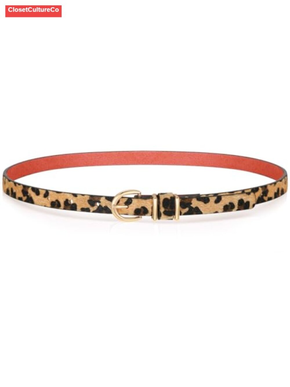 Womens Skinny Faux Leather Belt Thin Waist Metal Buckle